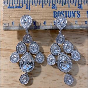 Swarovski sensation dangle chandelier clip on earrings
